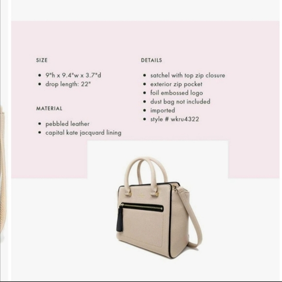 NWOT♠️ Kate Spade♠️ Light Pink Chester Street Small Allyn Pebble Leather Satchel - Picture 13 of 14